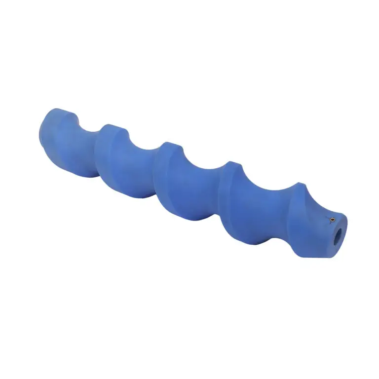 Precision CNC machined blue engineering plastic auger feed screw