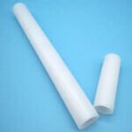 Machined white plastic tapered hollow tube sleeve