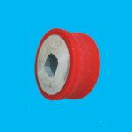 Red urethane coated drive roller with hexagonal bore for conveyors