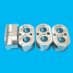 CNC machined metal twin-bore connecting block for automation equipment