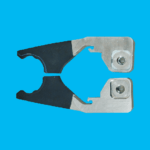 Custom CNC machined metal gripper jaws with inserts for filling and packaging lines