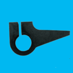 Custom machined black locking lever arm with clamping bore