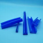 Blue UHMWPE U-shape guide rail extruded wear strip