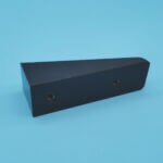 Machined black plastic mounting wedge block with inner threads