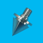 CNC machined metal conical centering pin nozzle with threaded flange