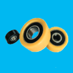 High-temperature resistant polyurethane coated bearings and rollers for heating ovens