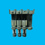 Precision spring-loaded tension shaft assembly for molding machines