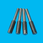 Threaded precision pins and connecting rods for stretch blow molding