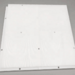 White UHMWPE synthetic ice rink panel with pre-drilled mounting holes for sports or industrial sliding